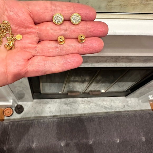 NWT RARE Authentic Luxury Minimalist Julie Vos pavé CZ Earring And Necklace Set - Picture 13 of 17